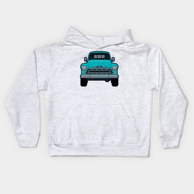 1957 Chevy Truck Kids Hoodie by beopots